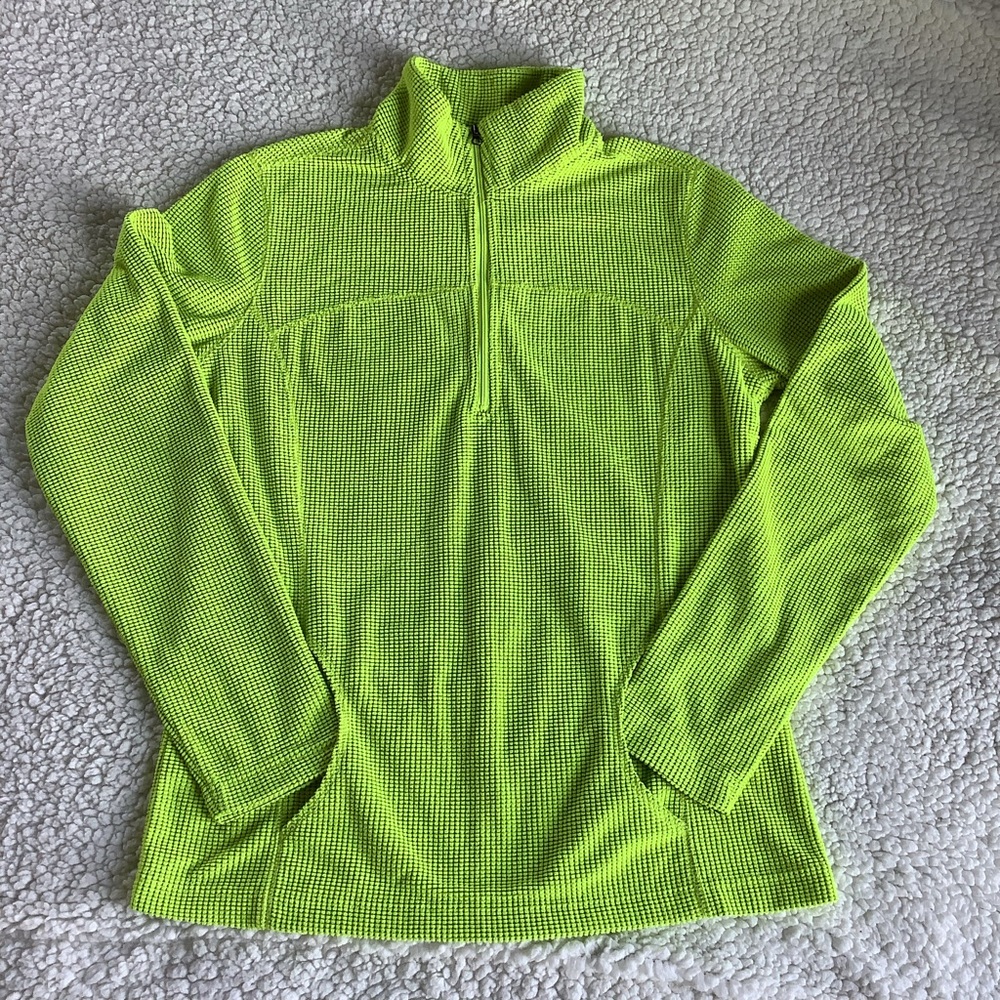 Tek Gear Women Yellow Green Warm Track Jacket Sz Large  73277 Athlesiure